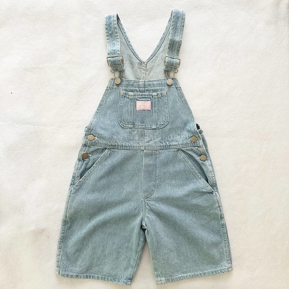 Vintage OshKosh Light Wash Denim Shortall Overalls
